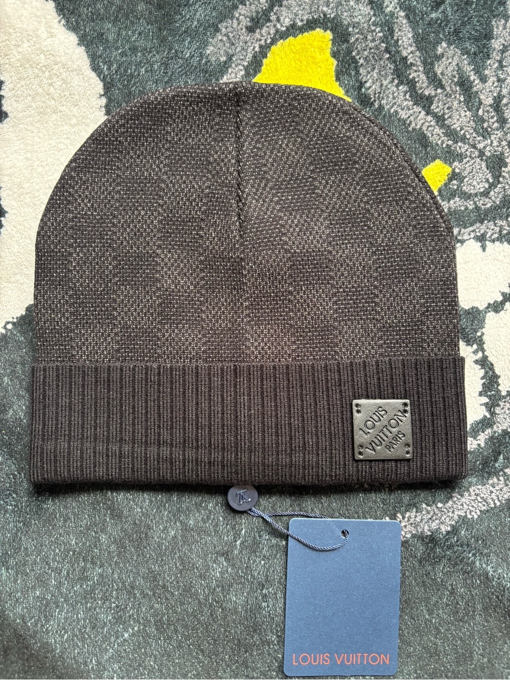 Louis Vuitton Ribbed Knit Beanie with Logo Patch
